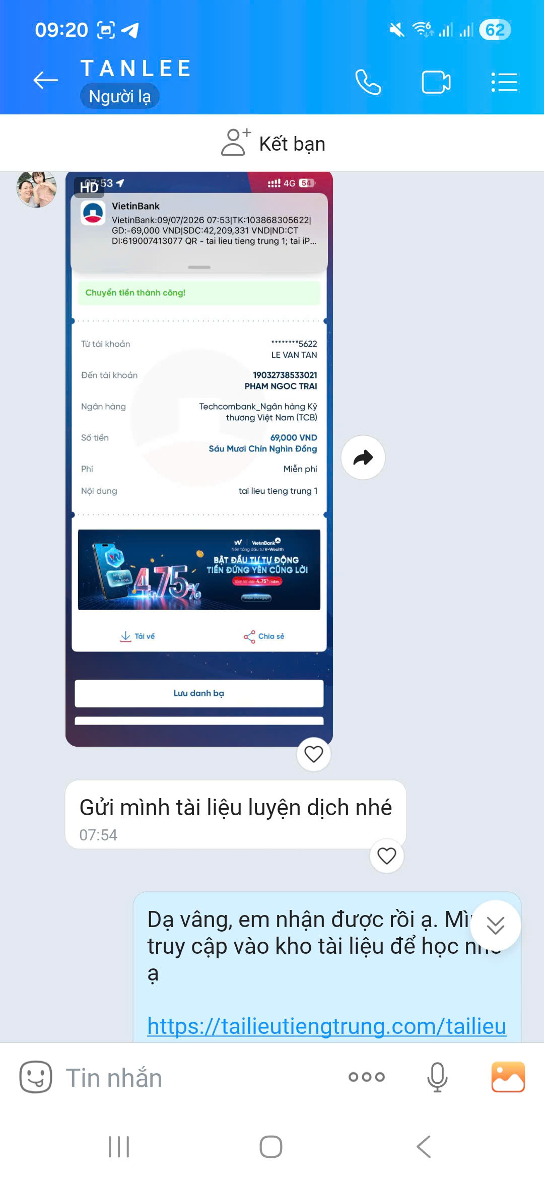 Giao dịch thành công
